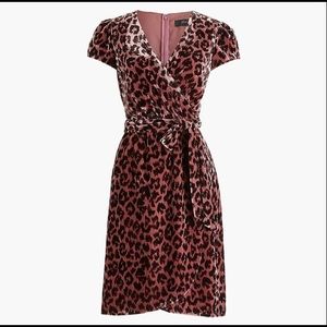 J. Crew Velvet Leopard Dress